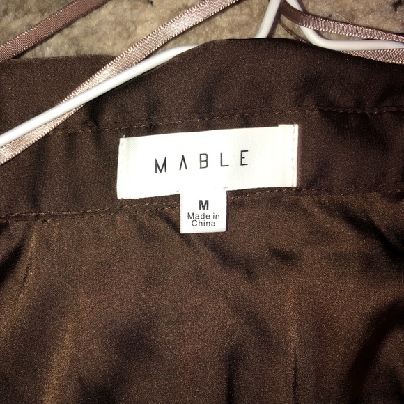 L’ABEYE Brown Satin Wrap Dress - Picture 3 of 3